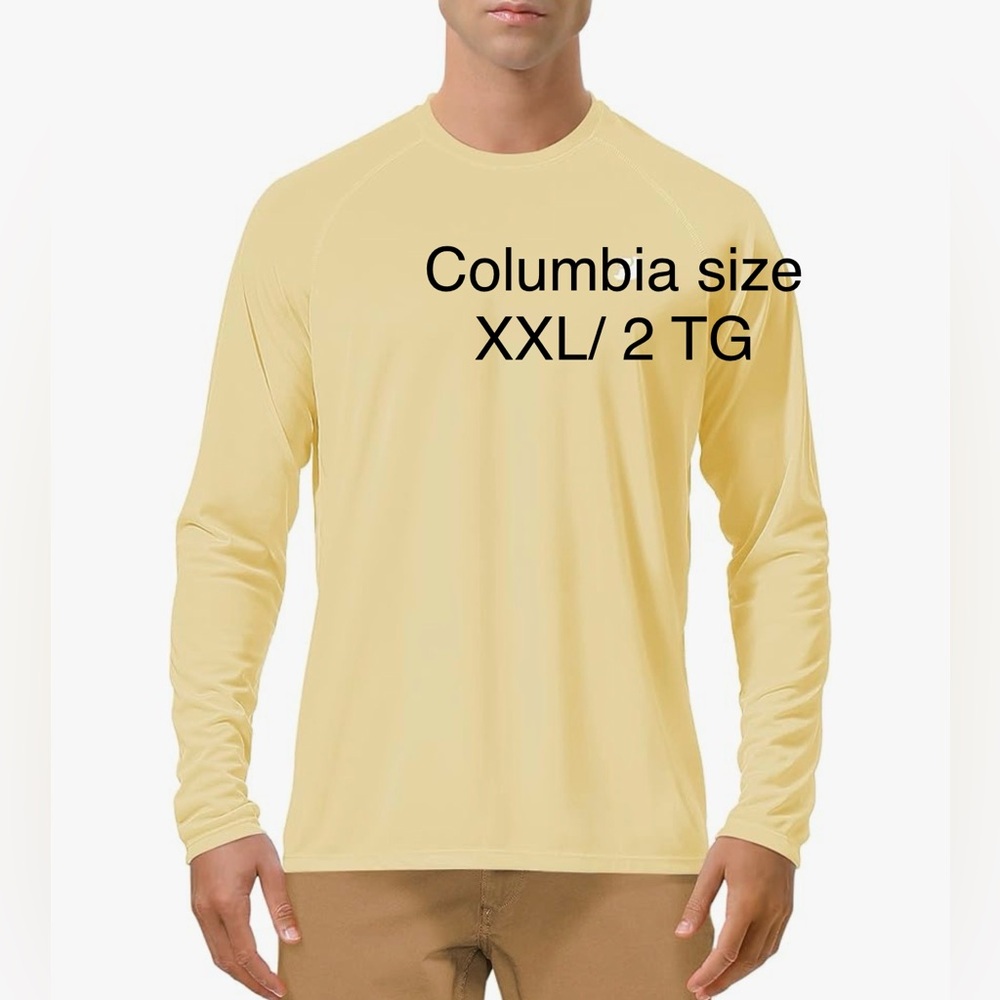Columbia Men's LS-Performance Shirt - Pale Yellow print size XXL